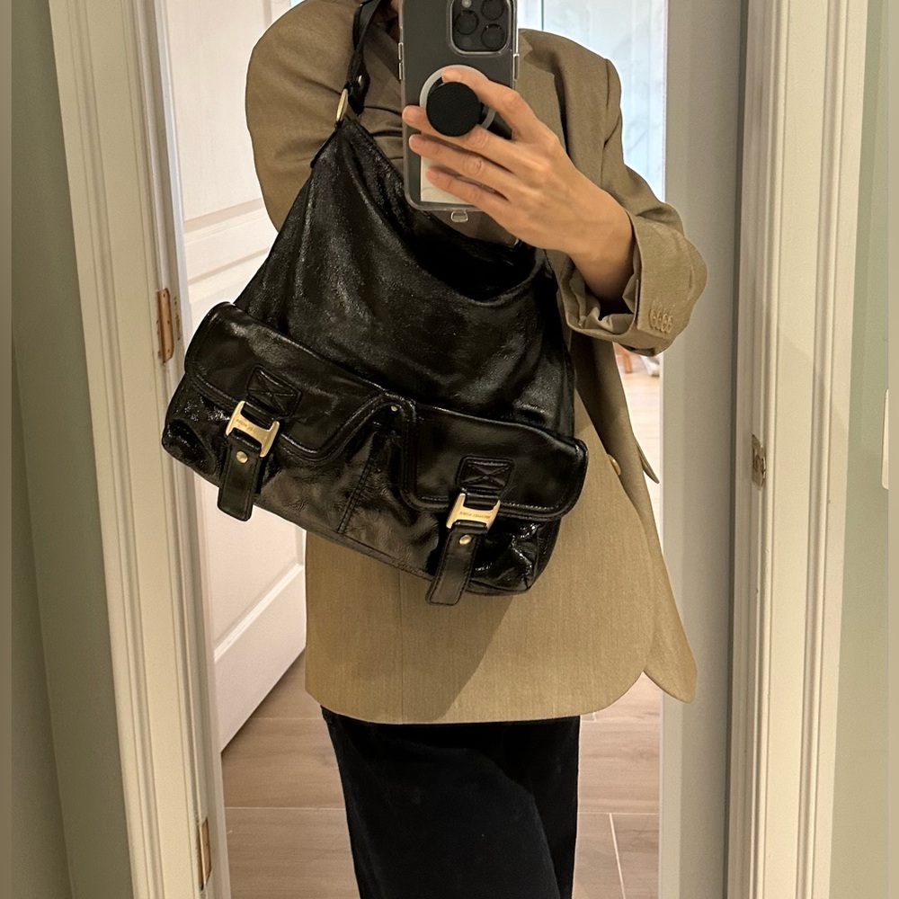 Michael Kors Black Patent Leather Shoulder Bag